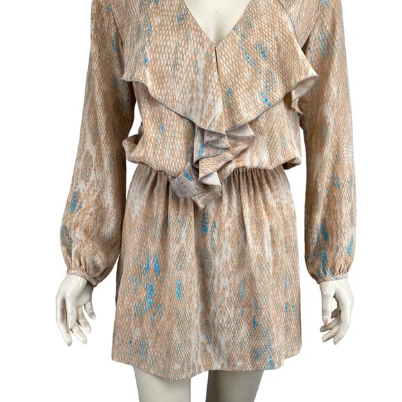Karina Grimaldi Revolve Silk Dress Size XS Xsmall Ruffle Long Sleeve Wrap‎ - Picture 5 of 7